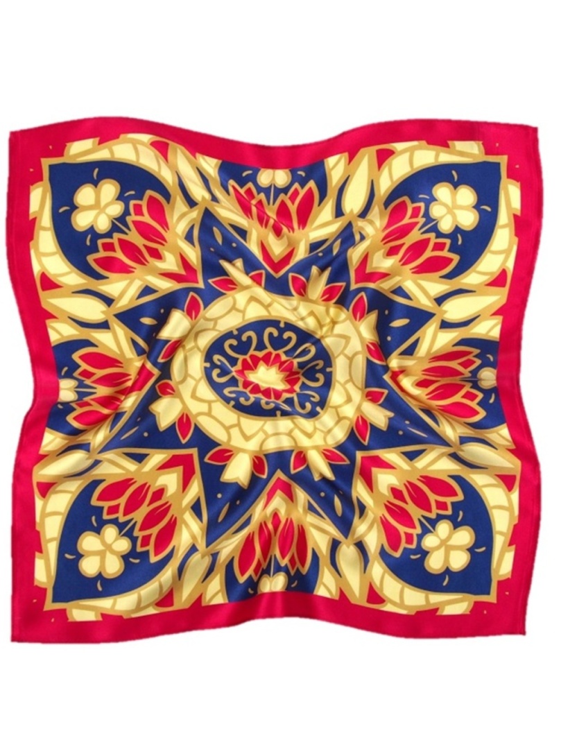 AD7-040 Jedwabna Apaszka Druk, 68x68cm